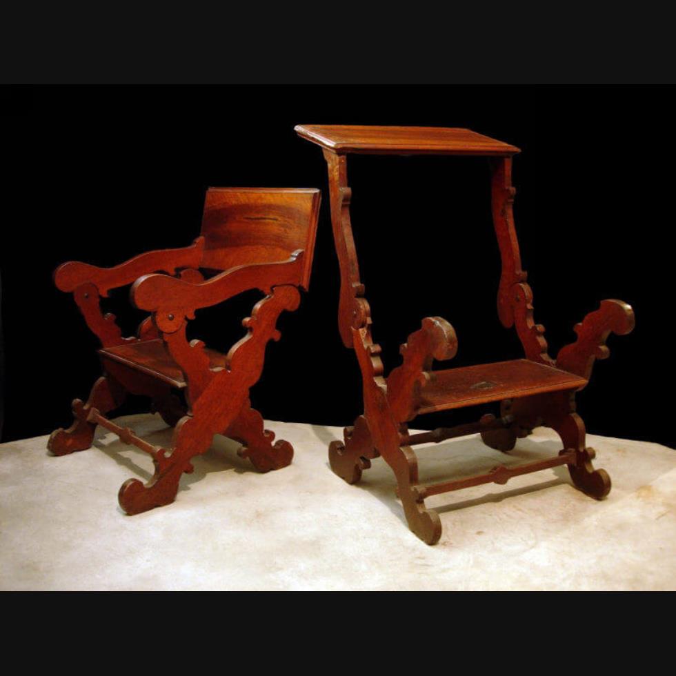 Coppia poltroncine trasformabili a forbice