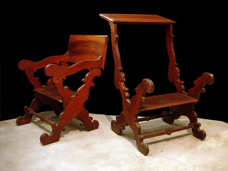 Coppia poltroncine trasformabili a forbice